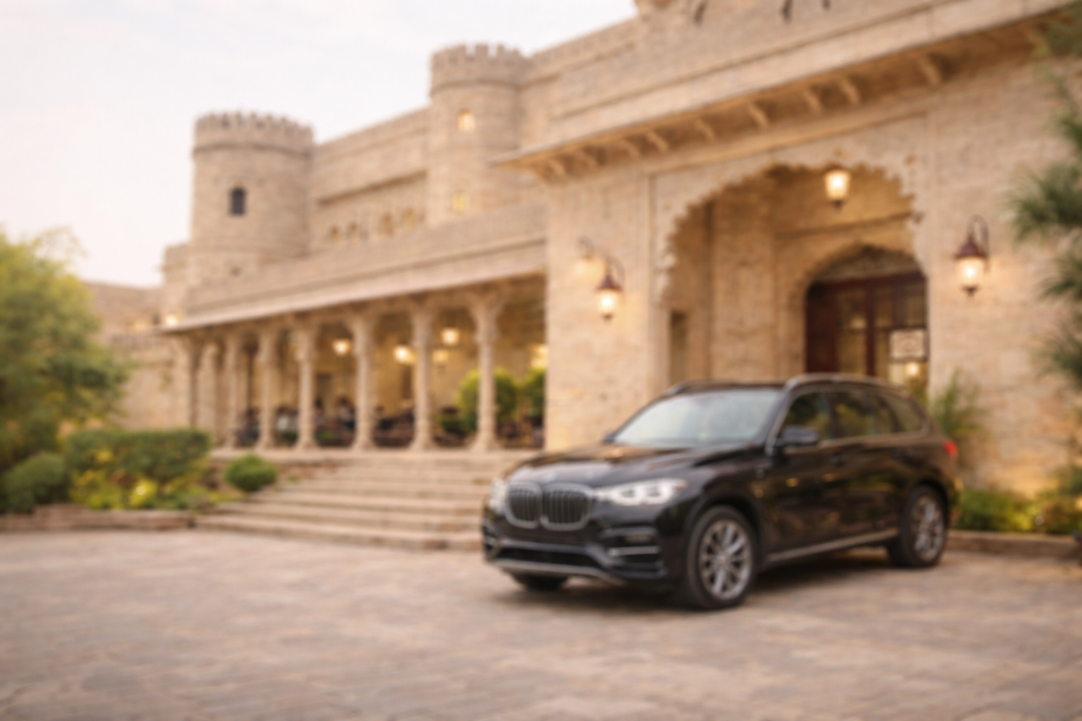 Chauffeur preparing a private vehicle in India