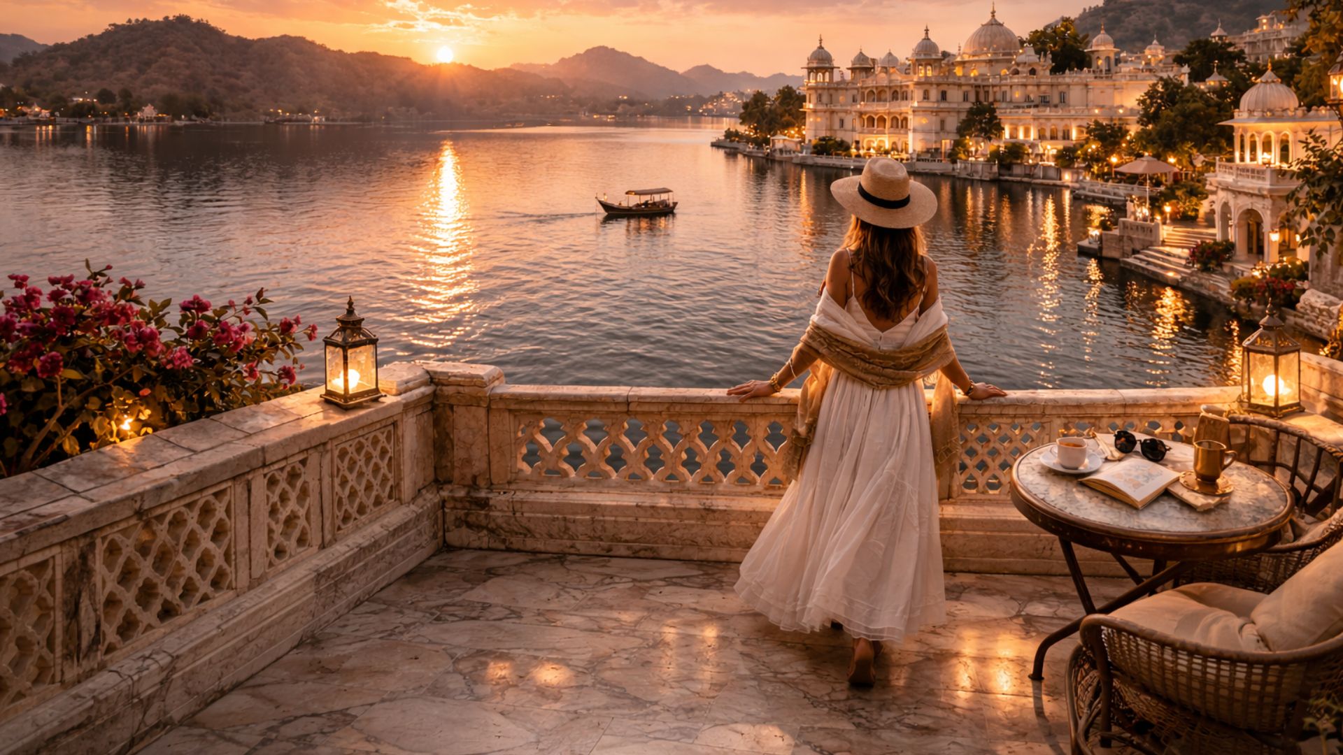 Heritage hotel courtyard in Rajasthan